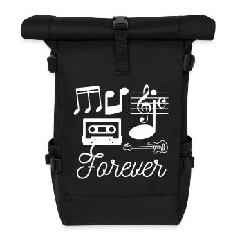 music_forever - Rolltop Rucksack - Schwarz - Vorne