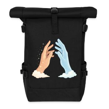 Hände im Wolkenlicht- Jenseits-Spirit-Soul - Rolltop Rucksack - Schwarz - Vorne