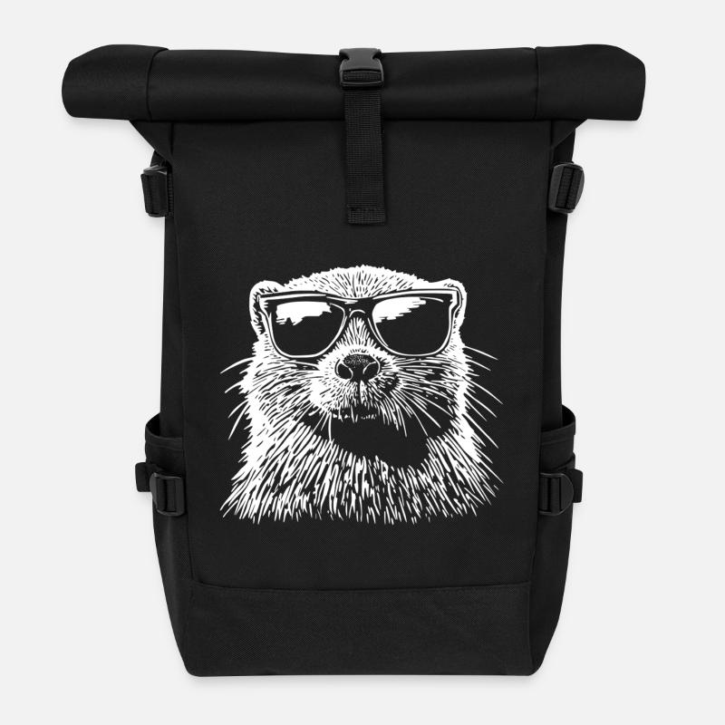 Cool Biber Sonnenbrille - Rolltop Rucksack - Schwarz