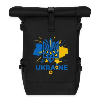 Blue Trident Ukraine Emblem - Roll Top Backpack - black - Front