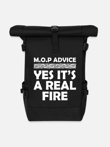 MOP - Echtes Feuer - Rolltop Rucksack - Schwarz