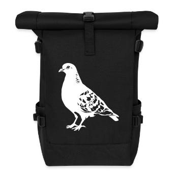 Dove Drawing - Roll Top Backpack - black - Front