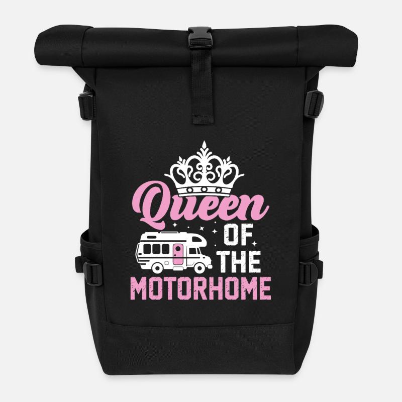 queen of the motorhome - Roll Top Backpack - black