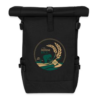 Thai Jasmine Rice Logo Organic - Roll Top Backpack - black - Front
