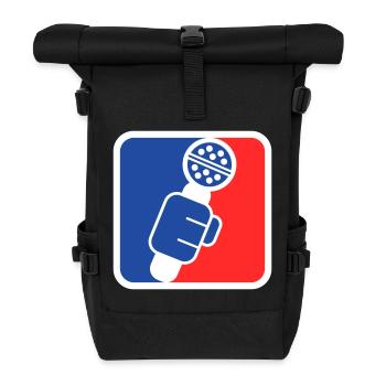 Microphone Check League Icon – Sportfan - Rolltop Rucksack - Schwarz - Vorne