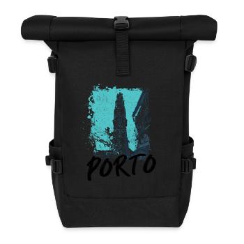 Tour of the Clérigos Porto art illustration - Roll Top Backpack - black - Front