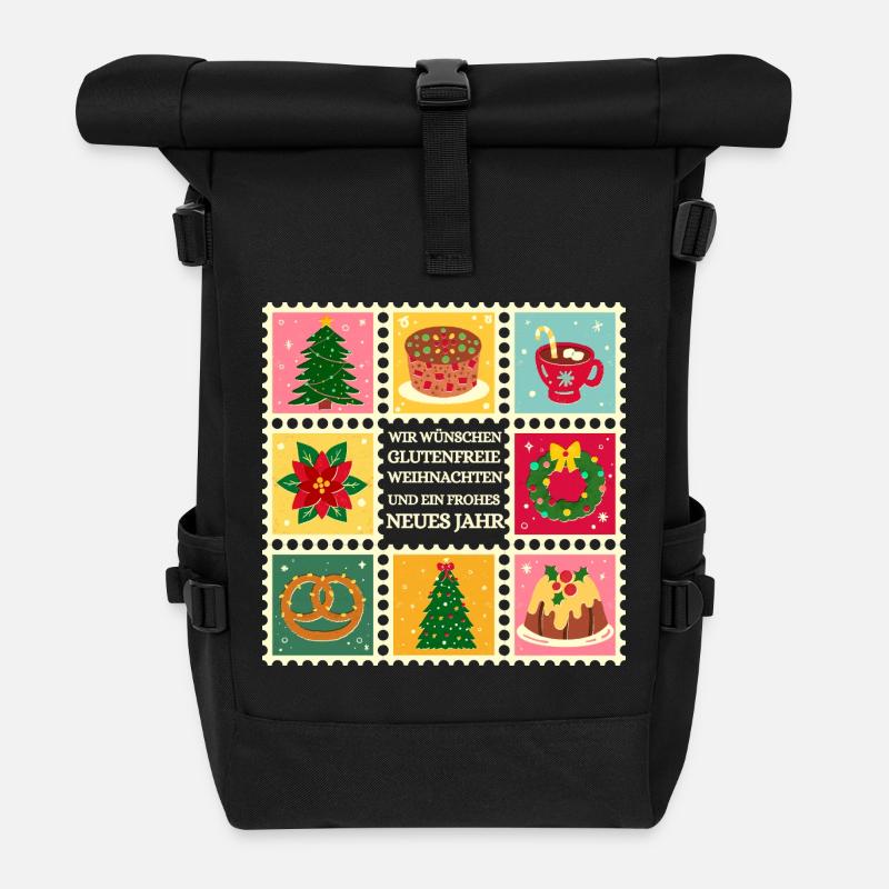 Glutenfreie Weihnachten Muster - Rolltop Rucksack - Schwarz