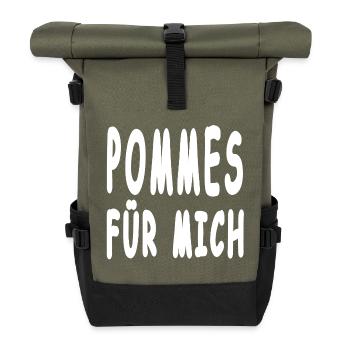 French fries - Roll Top Backpack - olive/black - Front