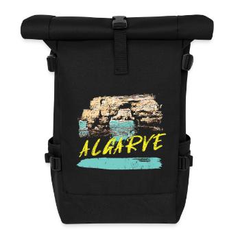 Cliffs Algarve illustration Portugal - Roll Top Backpack - black - Front