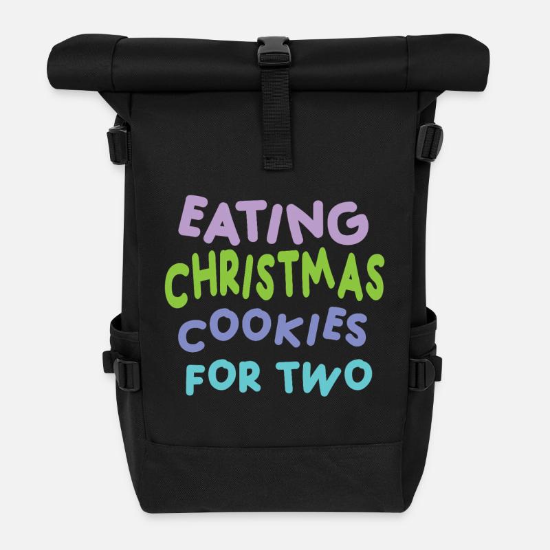Christmas Cookies for Two - Roll Top Backpack - black
