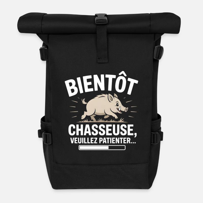 Bald ein Jäger - Rolltop Rucksack - Schwarz