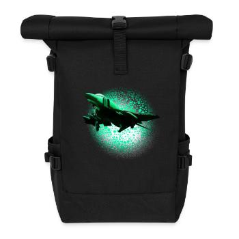 Neonjet im Grünen Halo - Rolltop Rucksack - Schwarz - Vorne