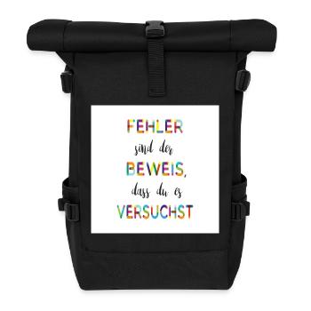 Les erreurs en sont la preuve – un dicton motivant - Sac à dos roll top - noir - Devant
