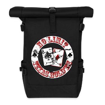 Poker Cards No Limit – Texas Hold'em Design - Roll Top Backpack - black - Front