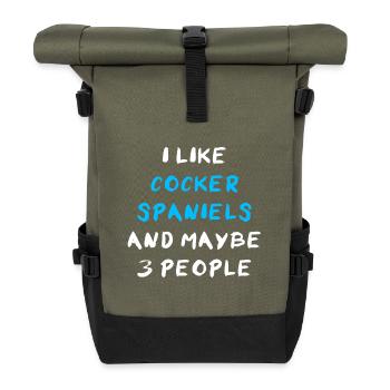 Cocker Spaniel - Roll Top Backpack - olive/black - Front
