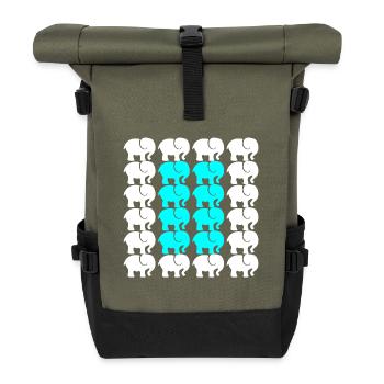 Éléphant - Sac à dos roll top - olive/noir - Devant