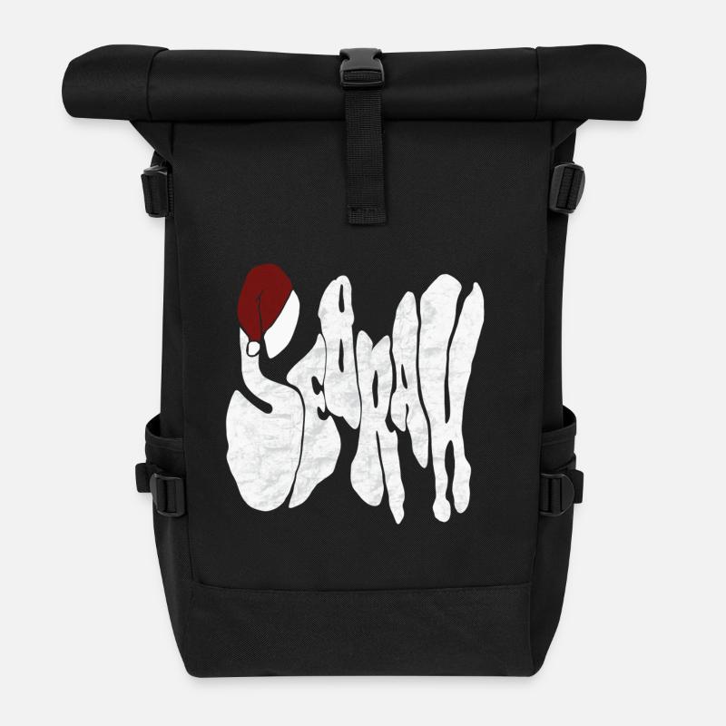 Savage „SEBRAH“ Graffiti Schrift Marmor - Rolltop Rucksack - Schwarz