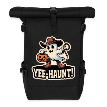 Cowboy Boo – Spooky Cute Halloween Ghost Lasso - Rolltop Rucksack - Schwarz - Vorne