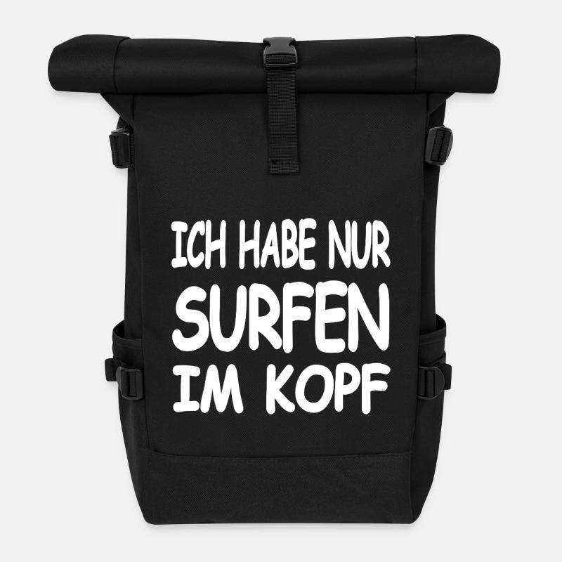 Surfen - Rolltop Rucksack - Schwarz
