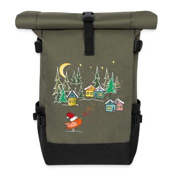 Winter Magic Christmas - Roll Top Backpack - olive/black - Front