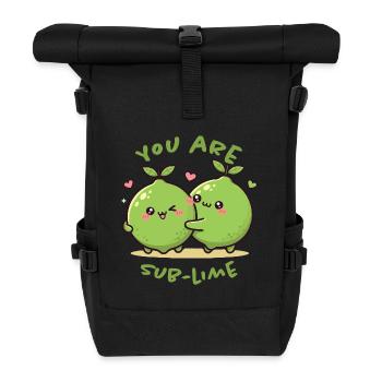 You Are Sub-Lime – Warm Lime Friends - Roll Top Backpack - black - Front