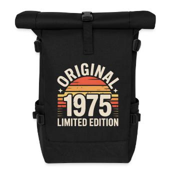Original 1975 Edition Retro Sunset - Roll Top Backpack - black - Front