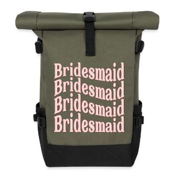 BRAUTJUNGFER HOCHZEIT WELLE - Rolltop Rucksack - Olive/Schwarz - Vorne