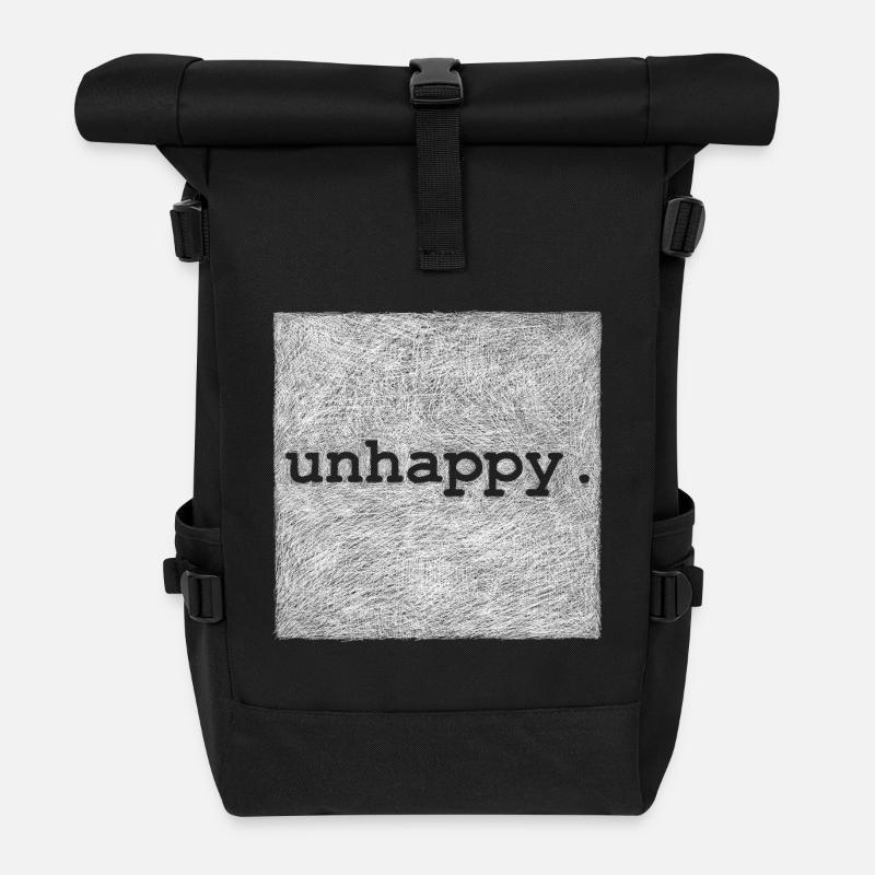 unhappy - White version - Sac à dos roll top - noir