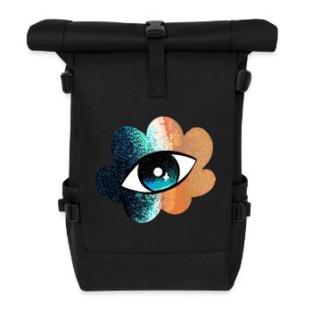 Cosmic Eye Bloom - Roll Top Backpack - black - Front