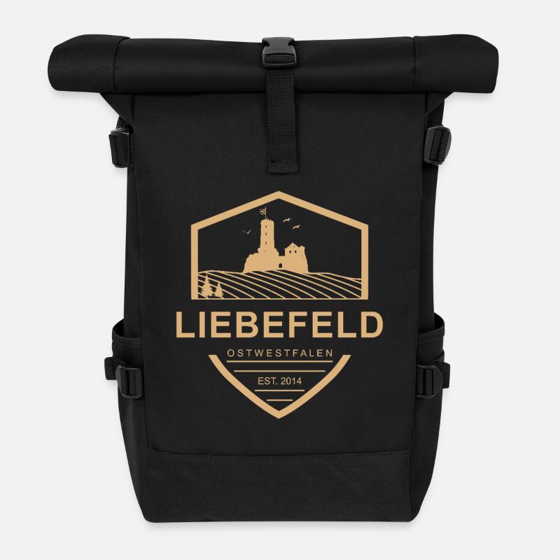 Liebefeld ❤ Castle Coat of Arms - Roll Top Backpack - black