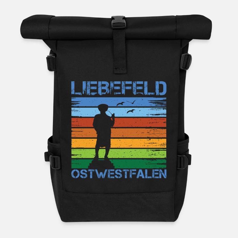 Liebefeld ❤ Leineweber - Rolltop Rucksack - Schwarz