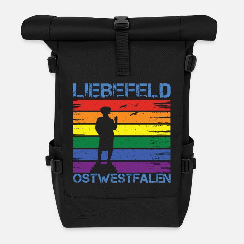 Liebefeld ❤ Leineweber PRIDE - Rolltop Rucksack - Schwarz