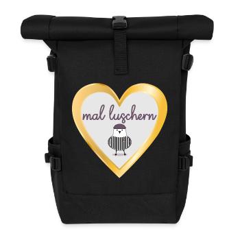 NORDDEUTSCH NEUGIER MÖWE - Rolltop Rucksack - Schwarz - Vorne