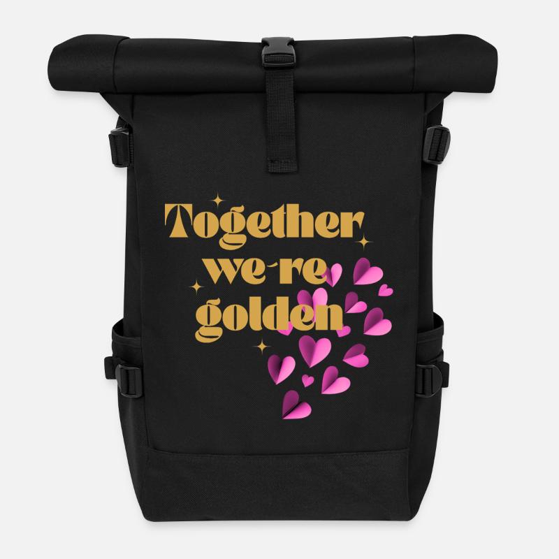Gemeinsam sind wir Gold wert - Rolltop Rucksack - Schwarz