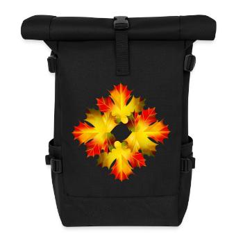 Glowing Maple Leaf Ornament – Autumnal Motif - Roll Top Backpack - black - Front