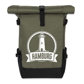 Phare de Hambourg - Sac à dos roll top - olive/noir - Devant