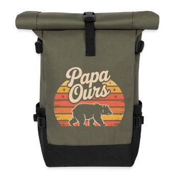 Papa Ours Retro Soleil - Sac à dos roll top - olive/noir - Devant