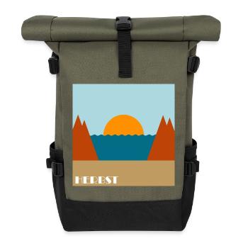 Herbst - Rolltop Rucksack - Olive/Schwarz - Vorne