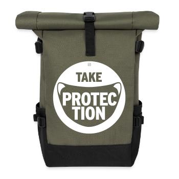 PRENDRE UNE PROTECTION - Sac à dos roll top - olive/noir - Devant