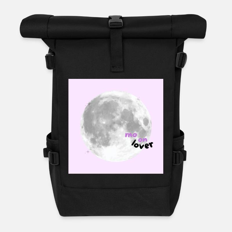 Moon Lover – Cute Pink Aesthetic Design 🌕💗✨🌸 - Rolltop Rucksack - Schwarz