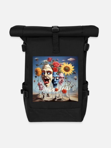 Mask Forest of Blossom Dreams - Roll Top Backpack - black