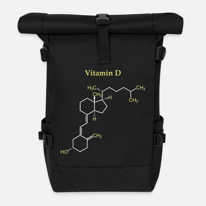 Vitamin-D-Struktur - Rolltop Rucksack - Schwarz