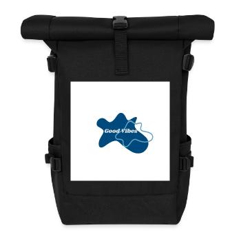 Gute Vibes Blau Logo - Roll Top Backpack - black - Front
