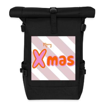 Merry Xmas Groovy Typo - Roll Top Backpack - black - Front
