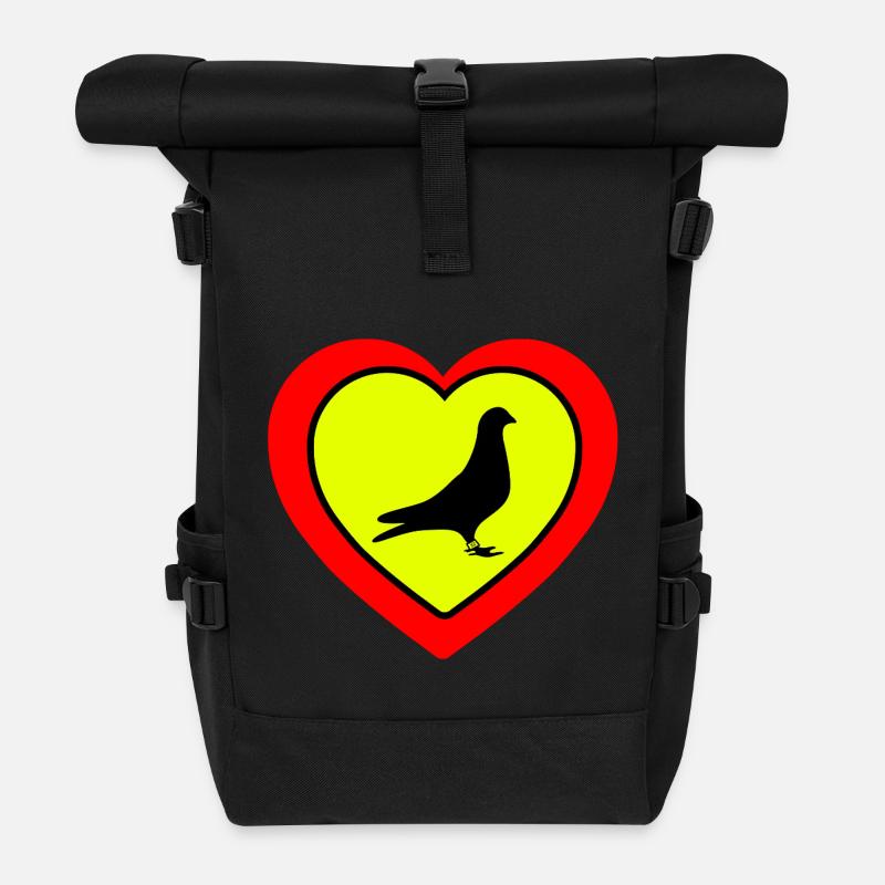 Tauben - Rolltop Rucksack - Schwarz