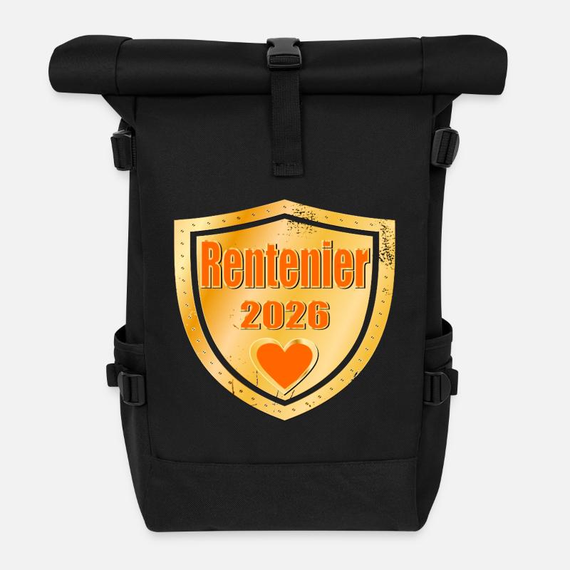 Rentier 2026 - Rolltop Rucksack - Schwarz