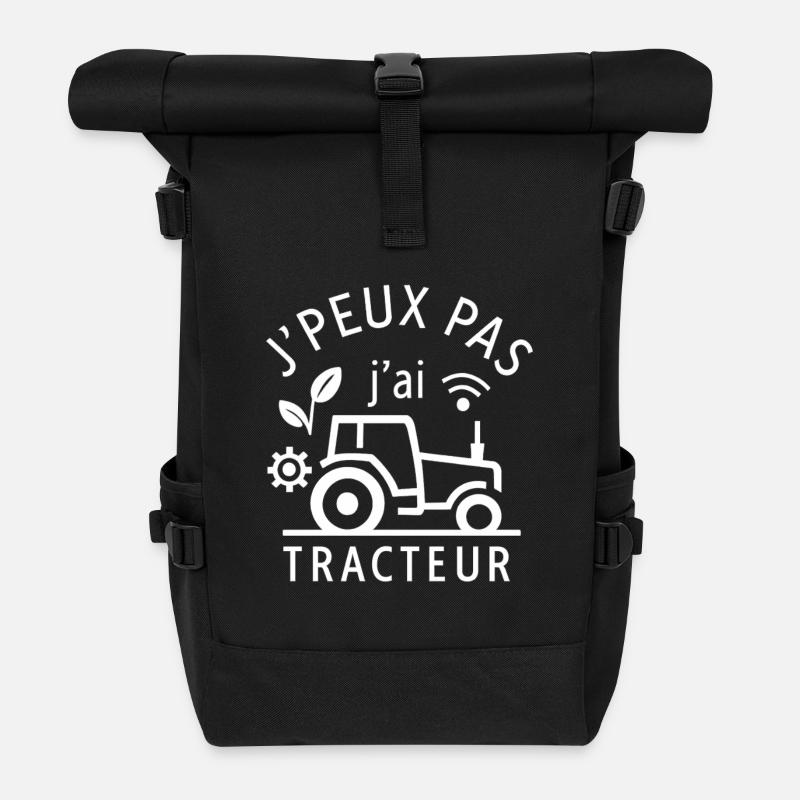 J'peux pas jai tracteur - Sac à dos roll top - noir