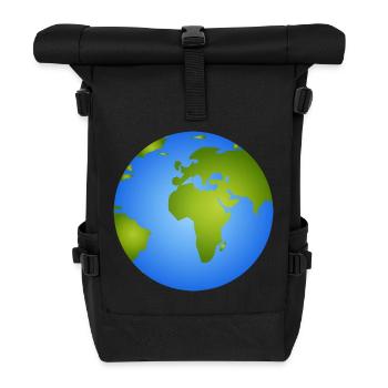 Blaue Erde – Stilvolle Weltkugel Illustration - Rolltop Rucksack - Schwarz - Vorne