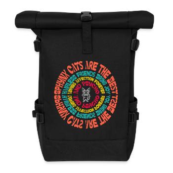 Sphynx Katze Mandala Lustige Sprüche Sarkastischer Humor - Rolltop Rucksack - Schwarz - Vorne