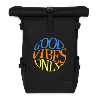 Good-vibes-only - Roll Top Backpack - black - Front